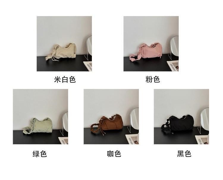 Plain Ruched Strap Crossbody Bag