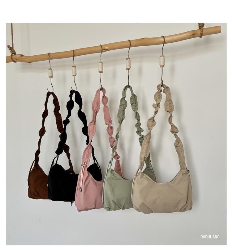 Plain Ruched Strap Crossbody Bag