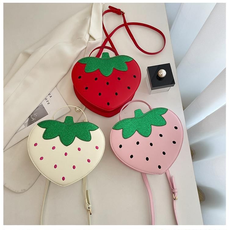 Crossbody Leather Strawberry Faux Bag