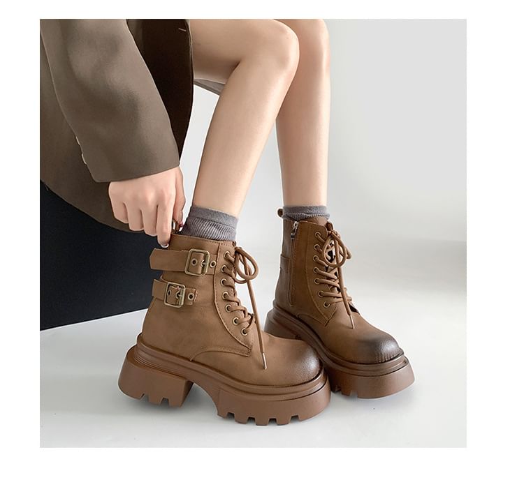 Boots Lace-Up Short Platform