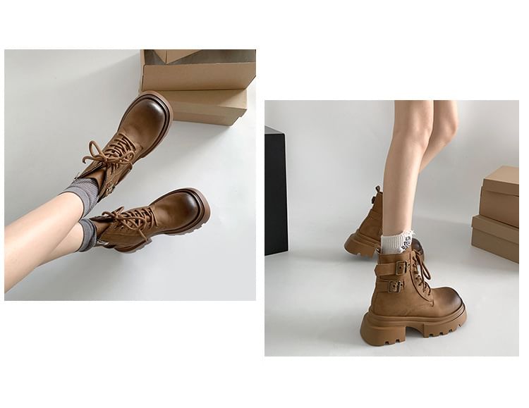 Boots Lace-Up Short Platform