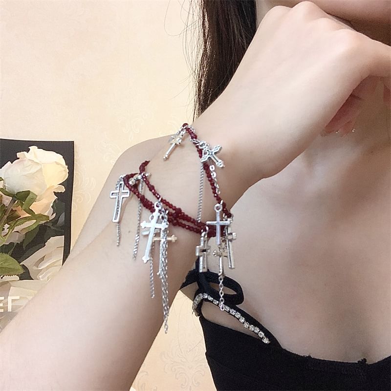 Cross Layered Necklace / Bracelet