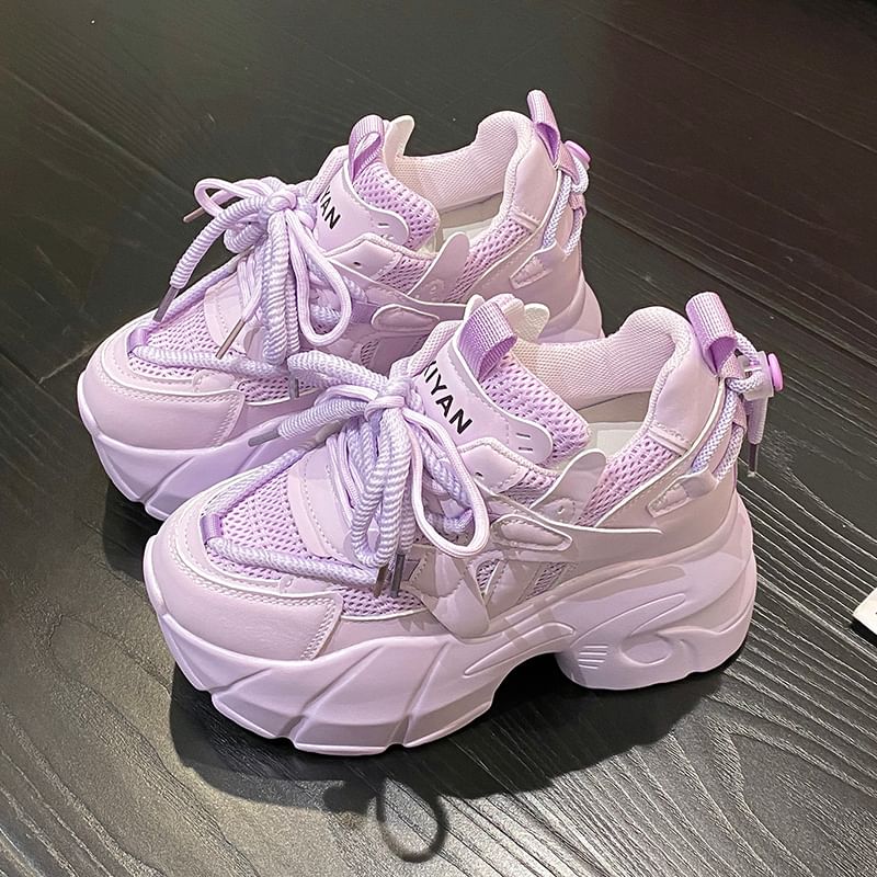 Sneakers Mesh Wedge Hidden Panel Platform