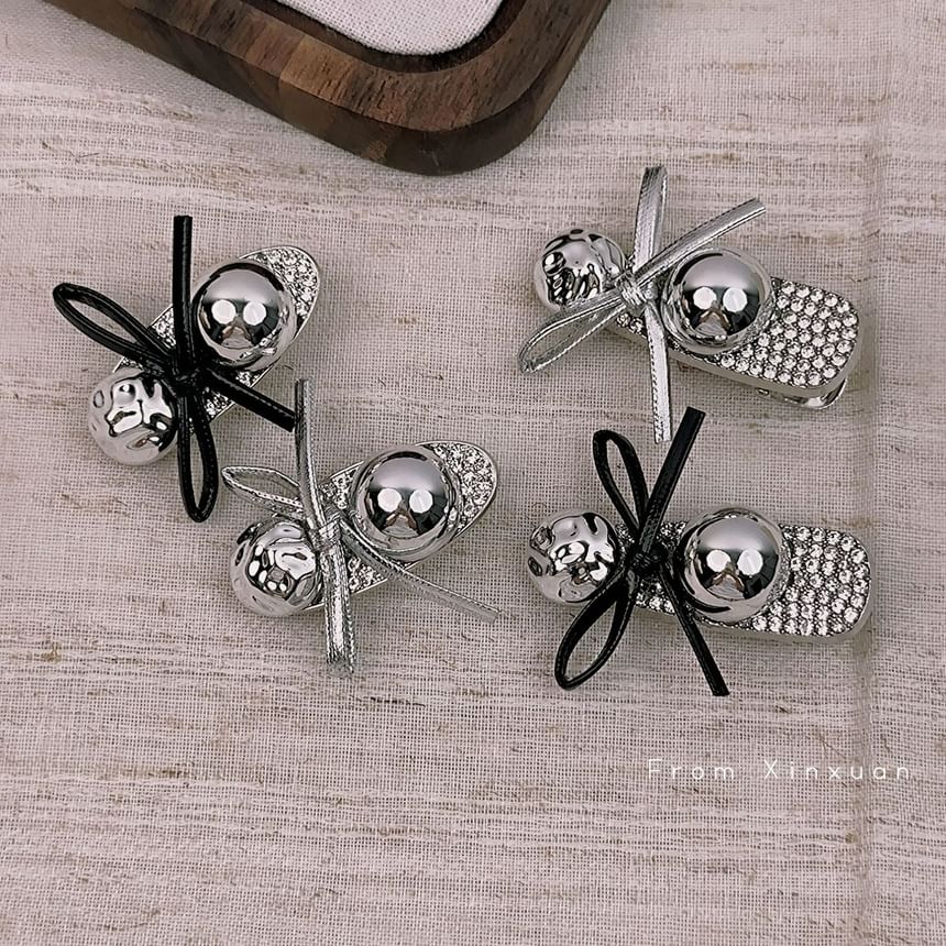 Bow Accent Alloy Hair Clip