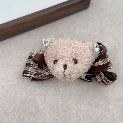 Bear Accent Bow Hair Clip / Hair Claw