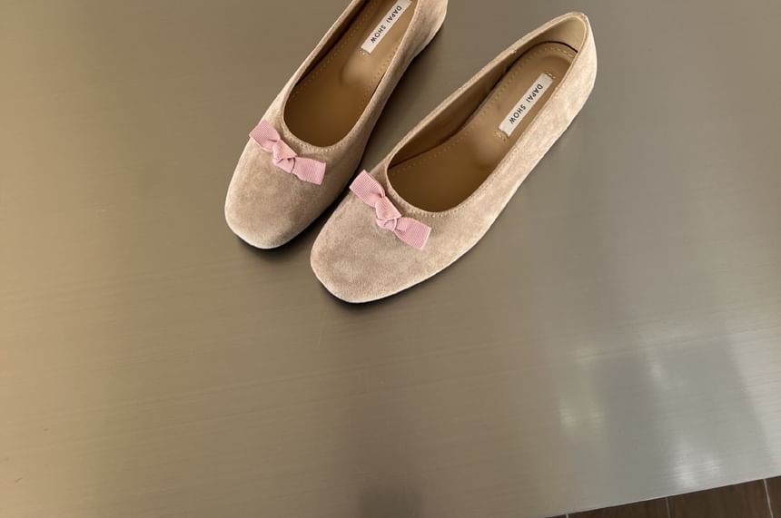 Faux Leather Bowknot Flats