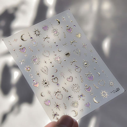 Moon & Heart Nail Art Stickers