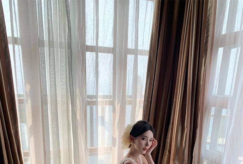 Plain Maxi Dress Slit Button A-Line Sleeveless