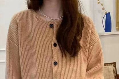 Round-Neck Loose Cardigan