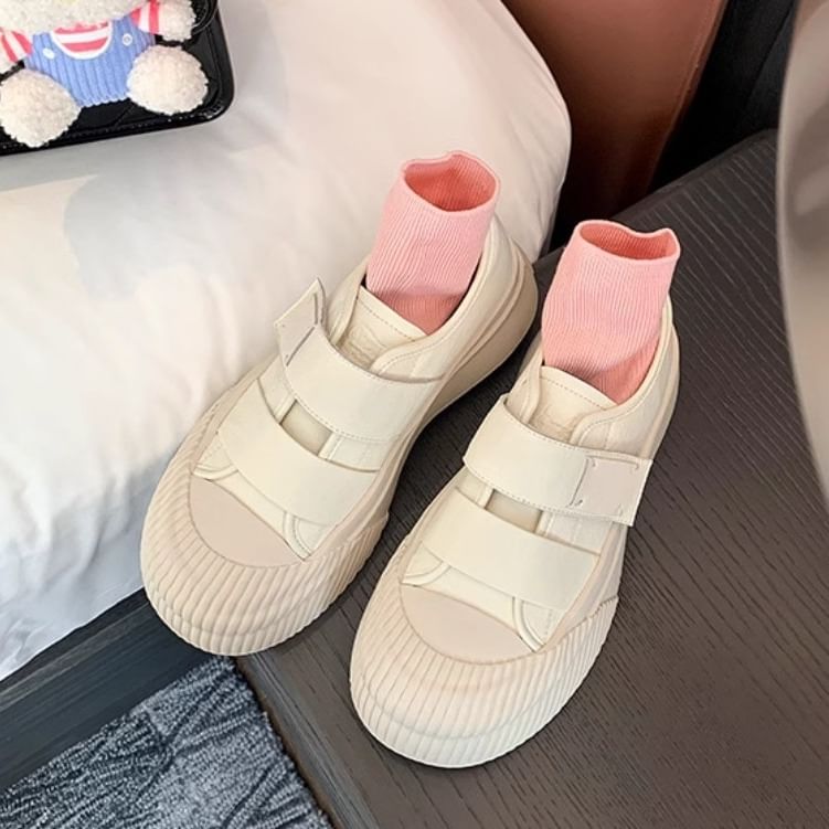 Adhesive Strap Platform Sneakers