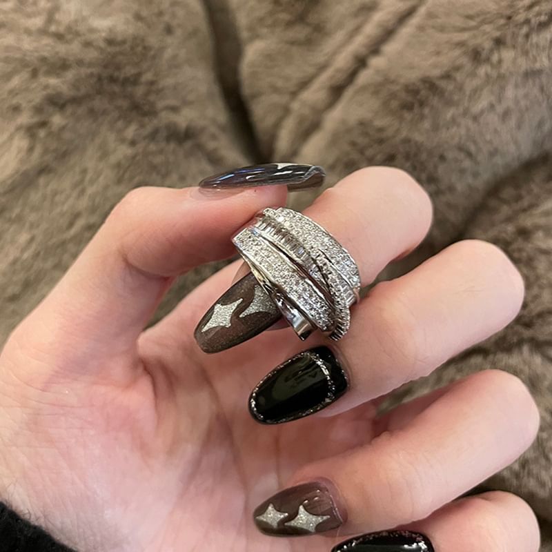 Alloy (Various Open Ring Rhinestone Designs)