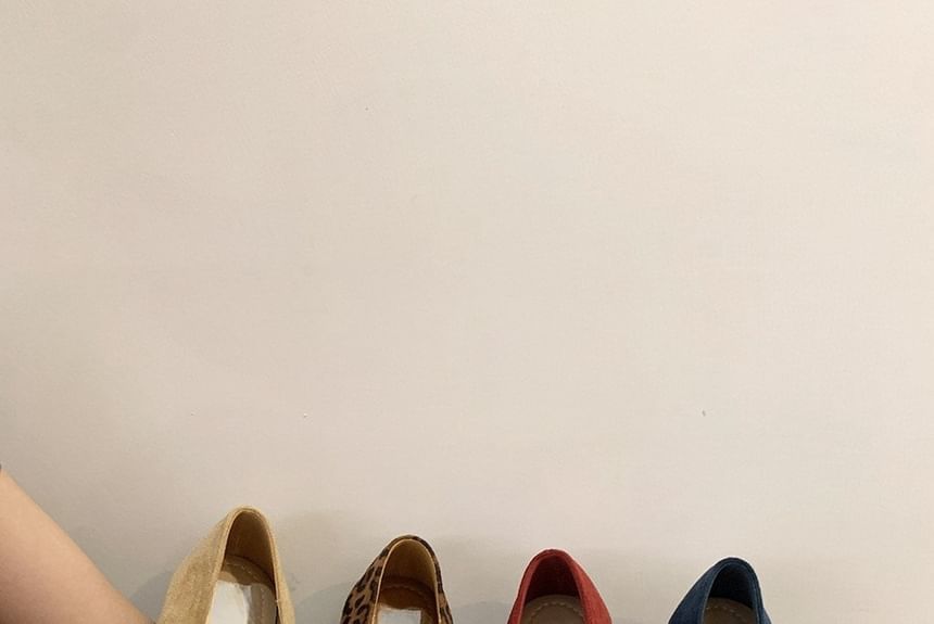 Flats Suede T-Strap Toe Square Faux