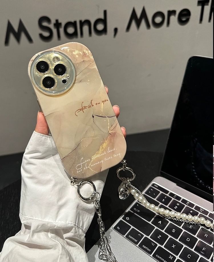 Print Case Lanyard Marble Phone