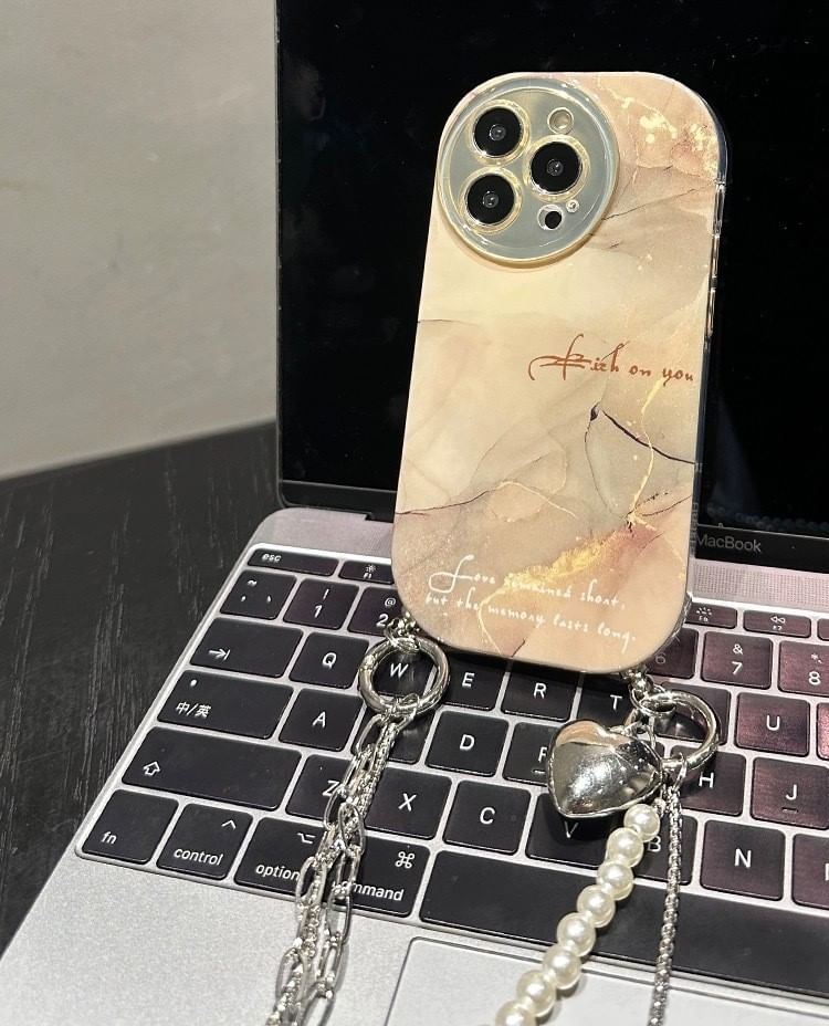 Print Case Lanyard Marble Phone