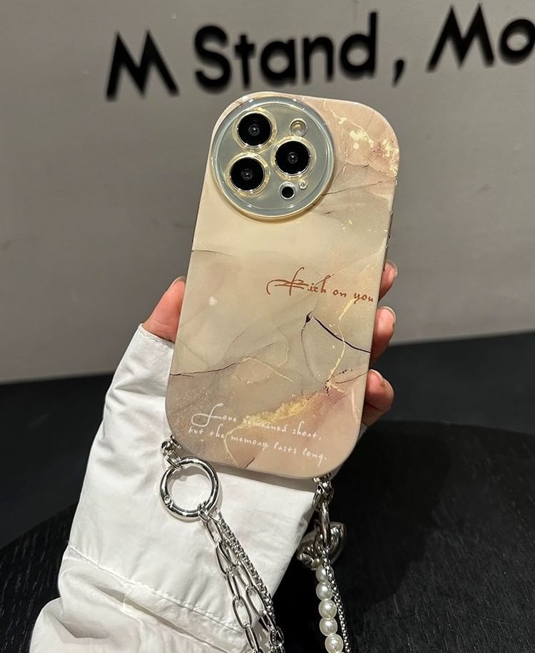 Print Case Lanyard Marble Phone