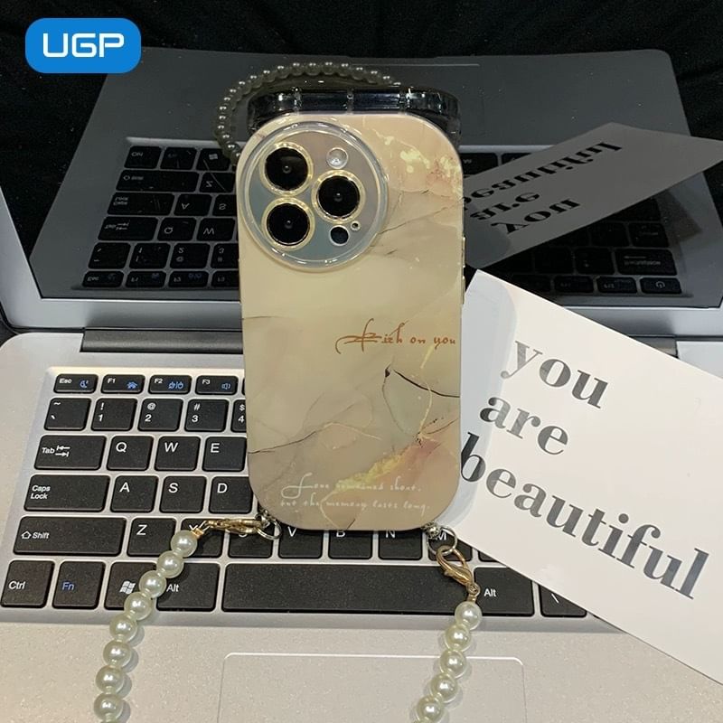 Print Case Lanyard Marble Phone