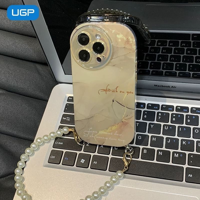 Print Case Lanyard Marble Phone