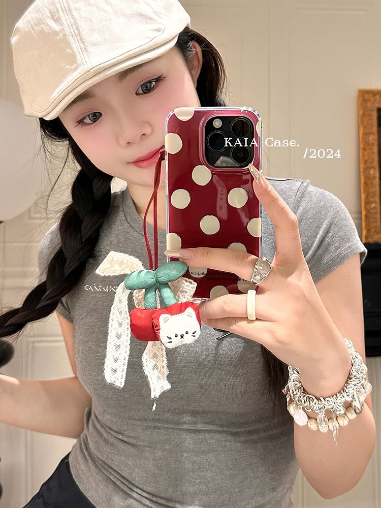 Dot Charm Phone Polka Cherry / Set Case