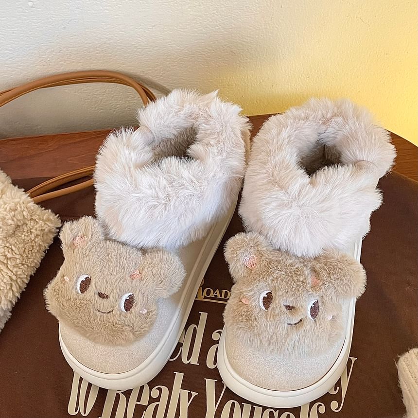 Bear Fluffy Short Snow Boots