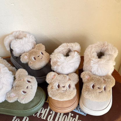 Bear Fluffy Short Snow Boots