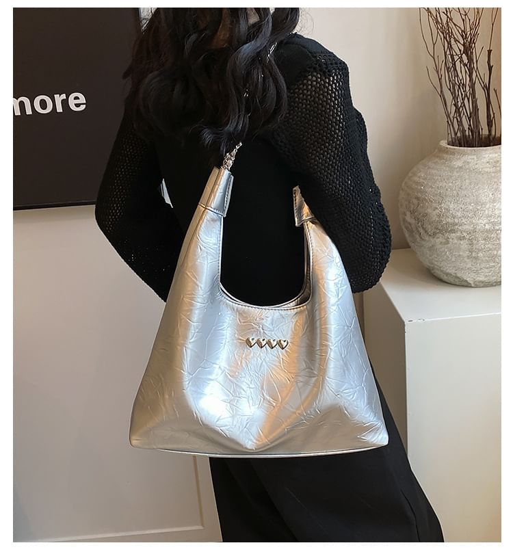 Faux Leather Heart Shoulder Bag