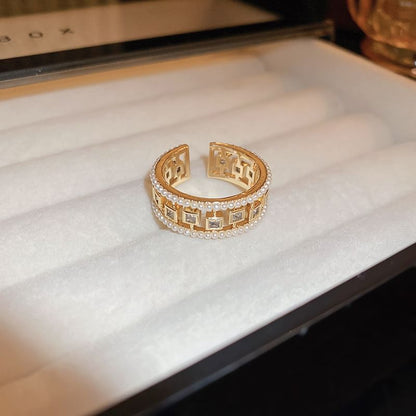 Ring Layered Rhinestone / Open