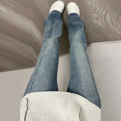 High Rise Washed Slim-Fit Boot-Cut Jeans