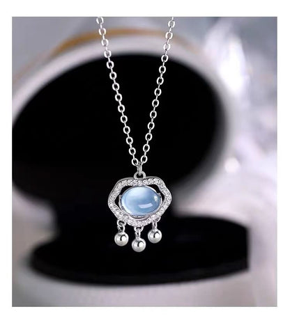 925 Sterling Silver Rhinestone Pendant Necklace