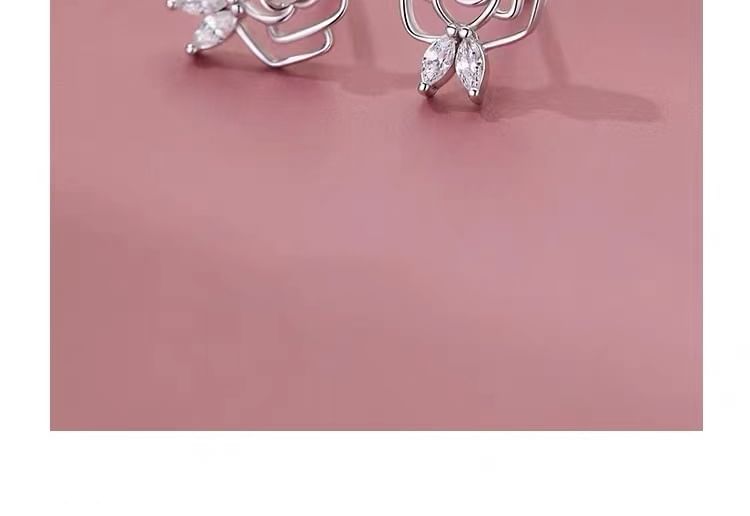 925 Sterling Silver Rose Stud Earring