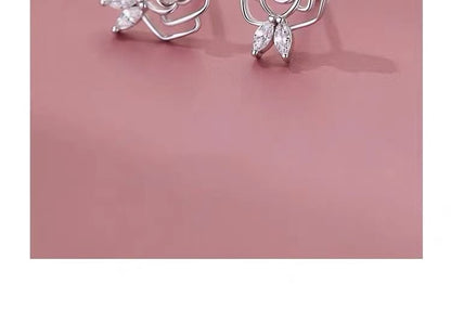 925 Sterling Silver Rose Stud Earring