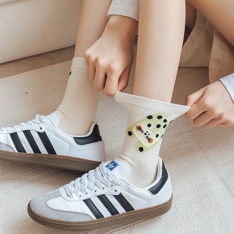 Cat Print Crew Socks