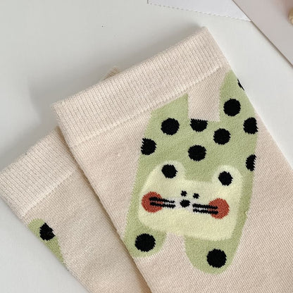 Cat Print Crew Socks