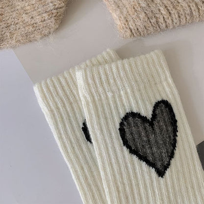 Heart Accent Crew Socks