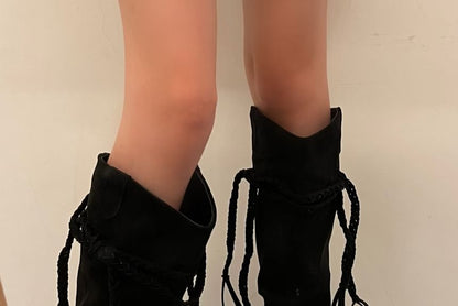 Platform Tassel Knee High Boots