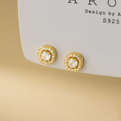 925 Sterling Silver Rhinestone Stud Earring