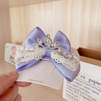 Rhinestone Faux Pearl Bow Hair Clip