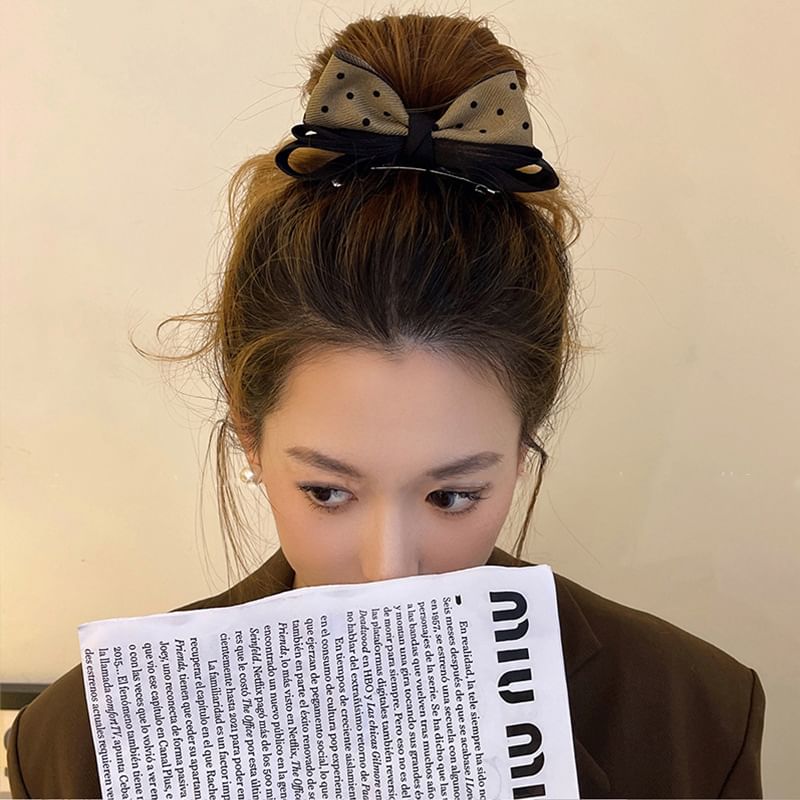 Polka Dot Bow Barrette