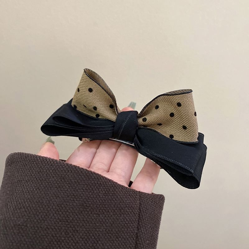 Polka Dot Bow Barrette