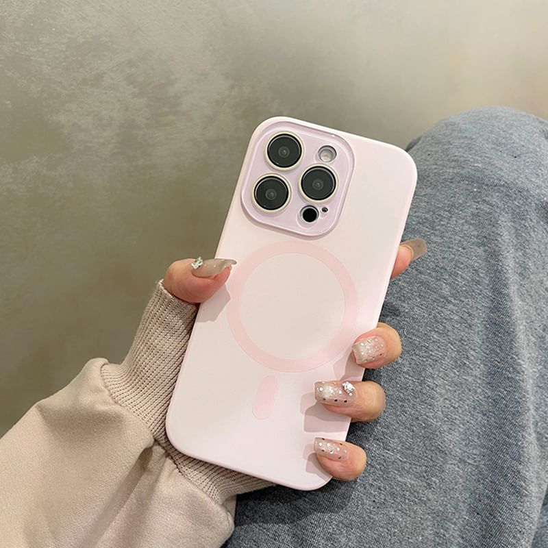 Magnetic with Plain Phone (Compatible MagSafe) Case