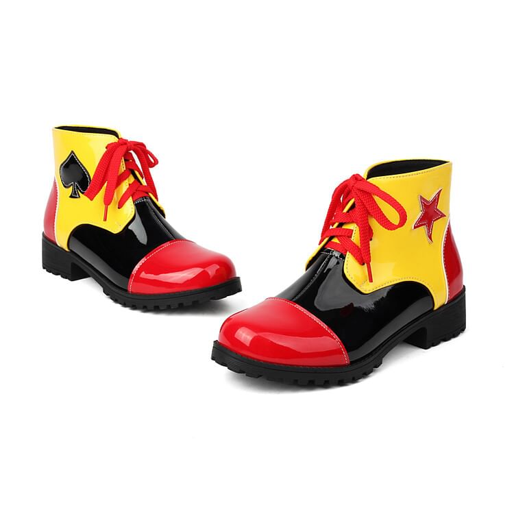 Boots Lace-Up Short Star Applique