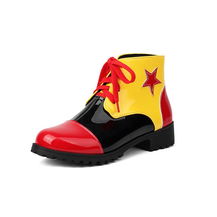 Boots Lace-Up Short Star Applique