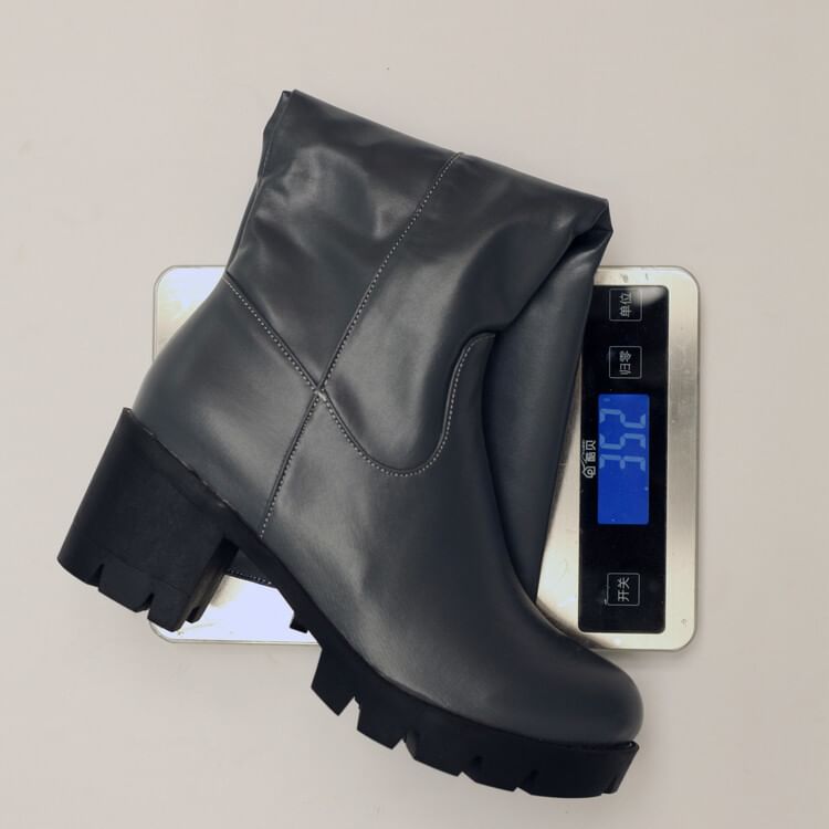 Heel Tall Buckled Boots Chunky