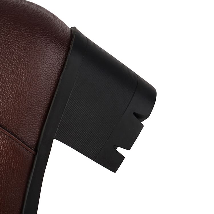 Heel Tall Buckled Boots Chunky