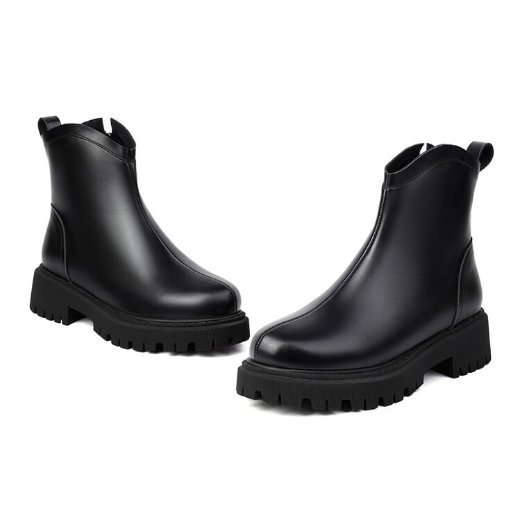 Faux Boots Short Leather Platform