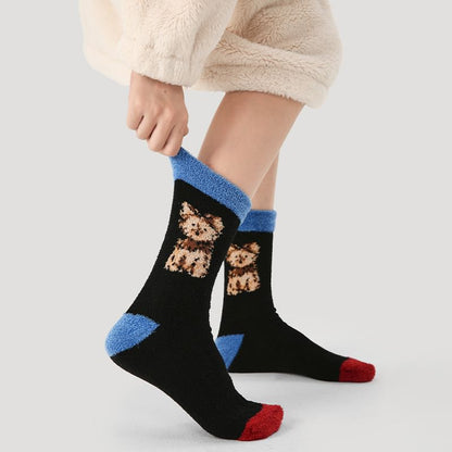 Dog Print Knit Socks