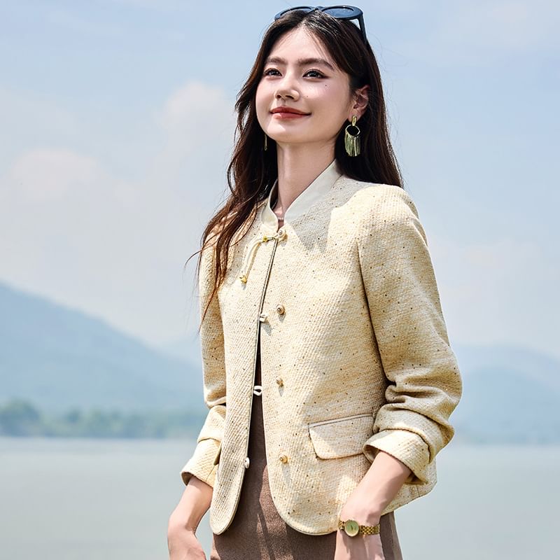Tweed Button-Up Jacket