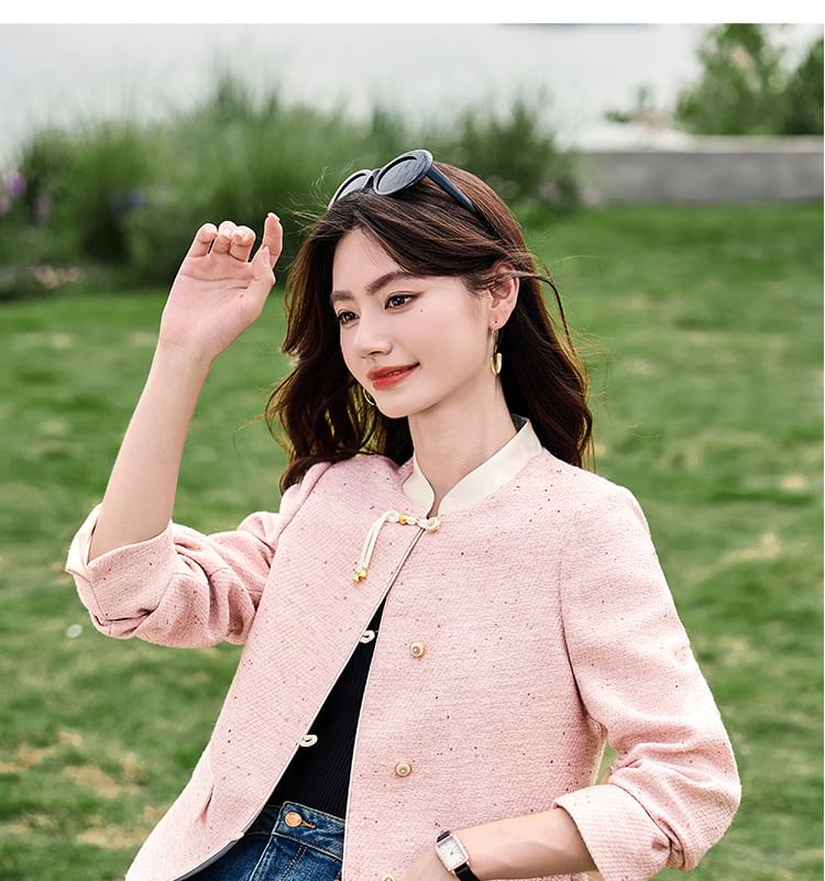 Tweed Button-Up Jacket