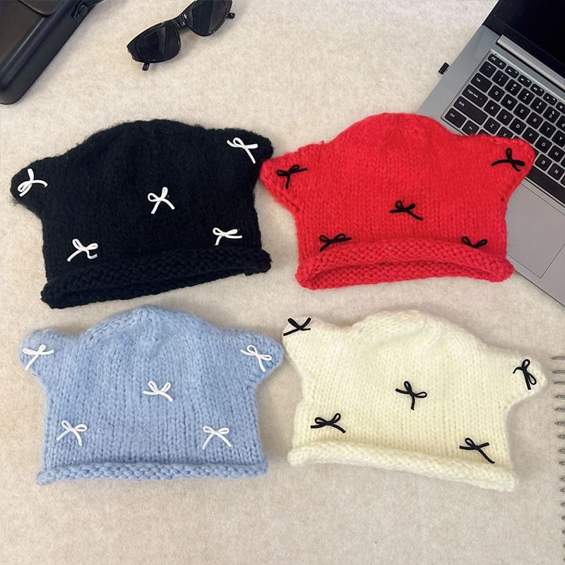 Animal Beanie Bow Knit Ear