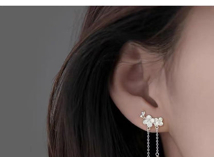 925 Sterling Silver Flower Drop Earring