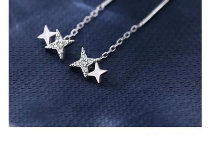 925 Sterling Silver Star Drop Earring